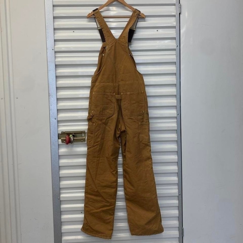 Vintage Carhartt Double Knees Overalls Canvas Tan Workwear 2000s Size 32 - Picture 4 of 8